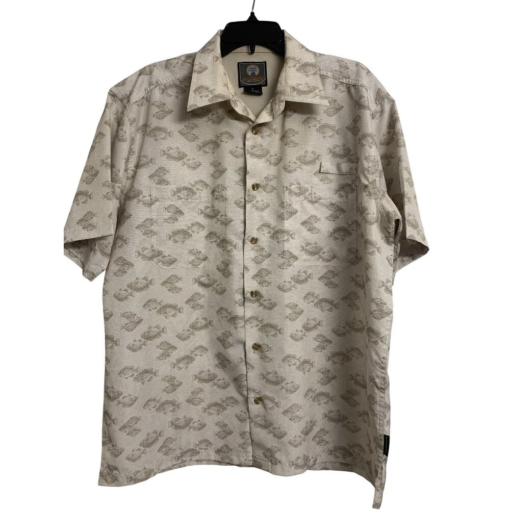 Weatherproof Bass Fish Button Up Outdoor Shirt‎ Size L